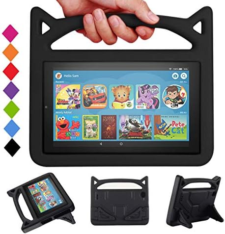 Tablet 7 Caso para crianças- Shreborn Lightweight Shock Proof Case com manípulo de suporte para 7 comprimidos 2019 e 2017 Lançamento tablets-vermelho