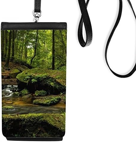 Rio Green Forestry Science Science Nature Cenário Pão de carteira de telefonia pendurada bolsa móvel bolso preto
