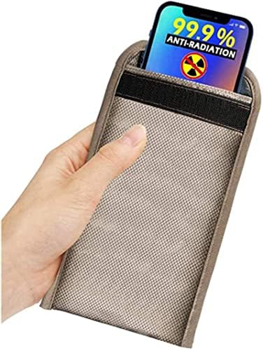DMWMD Anti-radiação Saco de celular Bolsa de fibra de prata Faraday Bolsa RFID GPS 5G EMF Blocking Blocking Bags Anti-Tracking