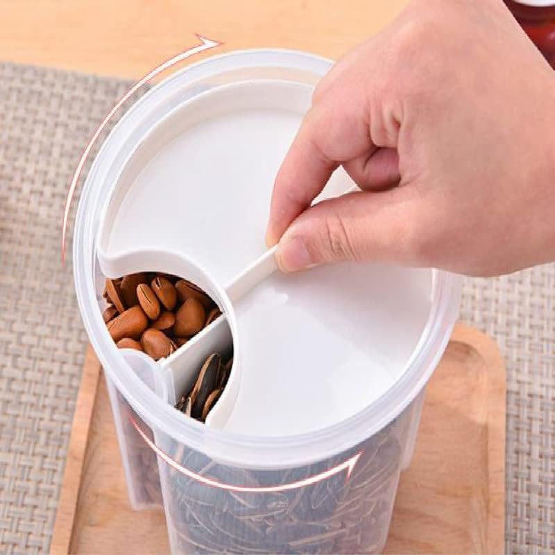 Eyhlkm 4 grades dispensador de alimentos transparentes grãos de cozinha latas de armazenamento latas de armazenamento de cozinha selada recipiente de armazenamento