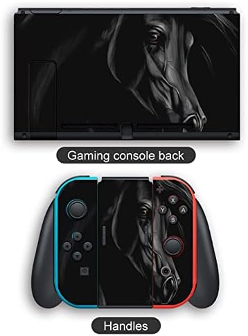 Adesivos de cavalo de cavalo arábico preto adesivo de filme protetora personalizada adesiva completa compatível com nintendo switch