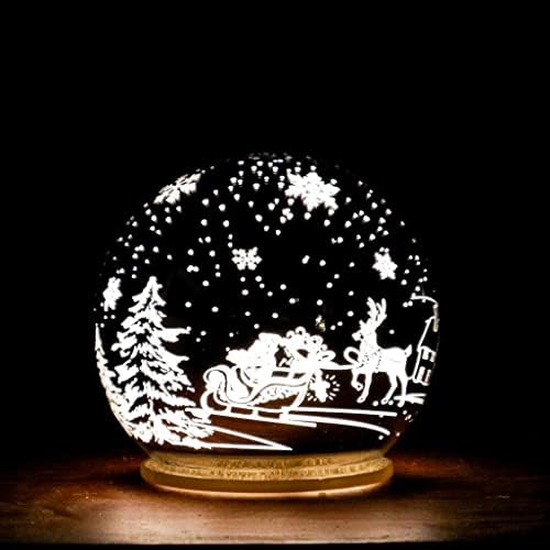 Decoração de Natal adorável renas de trenó Globe de neve - 4,7 x 5,1 polegadas