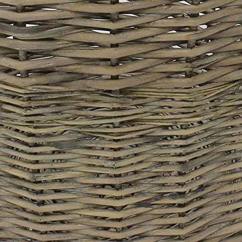 JVL Chunky Willow Round Roundry Storage Basket com alças, 50x50xh40cm, natural