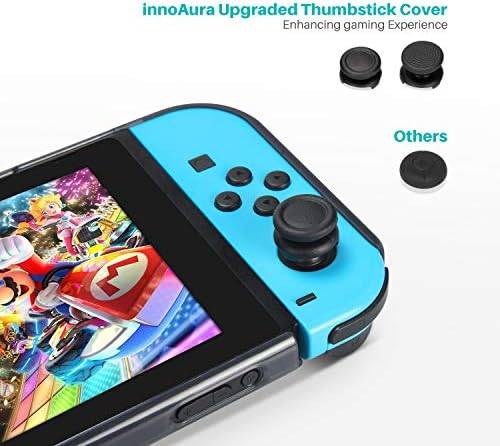 Caso para Nintendo Switch - Innoaura 7in1 Conjunto de proteção, incluindo capa de tpu, protetor de tela de vidro temperado e tampa de thumbstick para nintendo switch