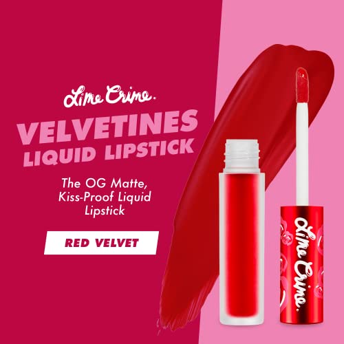 Lime Crime Velvetina Lipstick Matte Líquido, Veludo Vermelho - Boldes Bold, Longa Longa e Lobo Lip