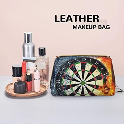 AseeLo Dart Placa pequena bolsa de cosmética de bolsas de maquiagem portátil de couro portátil Bolsa de cosméticos para