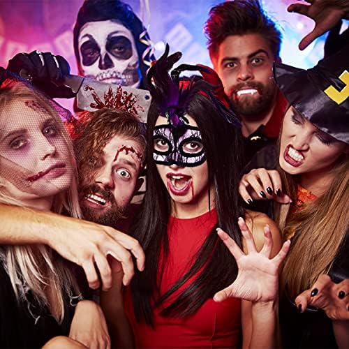 Tendycoco 1 Conjunto 2 PCs Halloween Party Decoration Creative Half Face Lace Masks