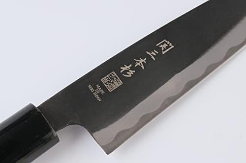 Seki Sanbonsugi Japanese Utilidade Chef Kitchen Kitchen, Kurouchi Carbon Tool Aço Petty Paring Knife, maça de madeira Shiraki, 135 mm, feita no seki Japan