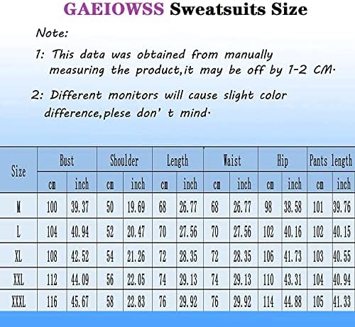 Gaeiowss macacos de moletom para homens Conjunto de 2 peças Full Zip Athletic Rogging Suit capuz Sportfits Sweetshirt