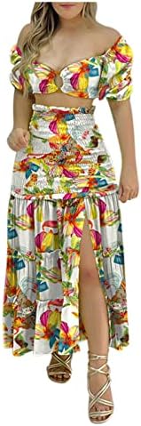 Skirt conjuntos femininos 2023 Country Concert Y2K Impressão gráfica Brunch Floral 2 Peças Conjuntos de saia para mulheres io io io