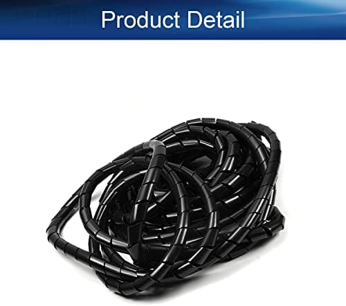 Bettomshin 1pcs 26,5 pés PE ​​PELO de cabo espiral, tampas de cordão de fio para organizador de arame elétrico de computadores de TV, parada em emaranhada e negro preto