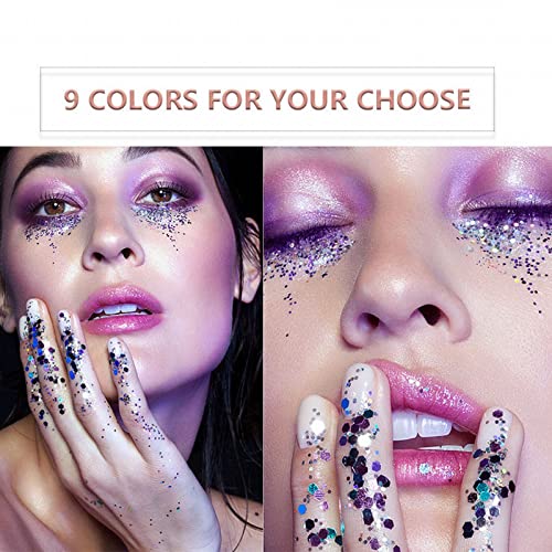 9 Color Liquid Metallic Eyeshadow, sombra multifuncional de sombra líquida Glitter Shishadow, sombra de pigmentos de alto pigmentos