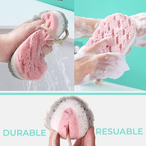 Banho esponja de bucha de chuveiro, esponja de banho de banho ultra macia 6 PCS esponjas corpora