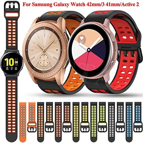 Alças de relógio inteligente de 20 mm de 20 mm para Samsung Galaxy Active 2 40 44/3 41mm Band Sport Wrist Bracelet