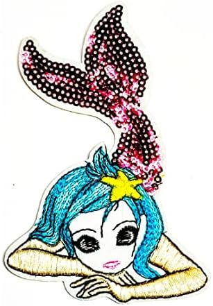 Kleenplus 2pcs. Little Little Mermaid Cartoon Costura Ferro em Patch Aplique Craft Craft Roupas Handmadas Vestor Planta
