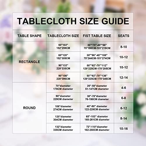Talha de mesa redonda - toalha de mesa redonda de 120 polegadas - Tala de mesa de poliéster lavável resistente a manchas e rugas,