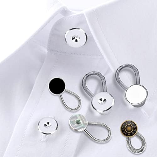 MMDOCO 20pcs Extender Button Conjunto, calça Botão de extensor de silicone da cintura, botão de extensão de cintura elástico ajustável flexível, botão de extensor para homens jeans Saias de calças de colares de colares
