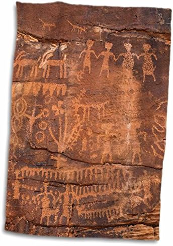 3d Rose USA-Southwest-Indian Petroglyphs em toalha de mão de arenito, 15 x 22