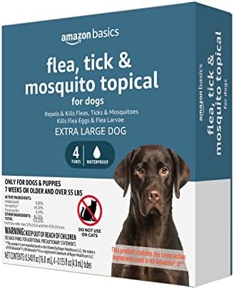Basics Flea, Tick & Mosquito Tópicos para X-Large Dog, 4 contagem