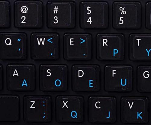 Mac English - adesivos de teclado Dvorak no fundo preto