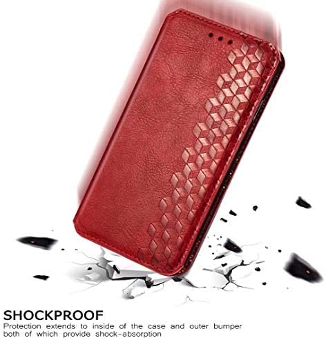 Caixa Flipbird para Galaxy A01 Core, capa de carteira de couro PU [slots de cartão/bolso de dinheiro] [fechamento magnético] [Kickstand] Caixa de telefone fólio à prova de choque para Samsung Galaxy A01 Core Red