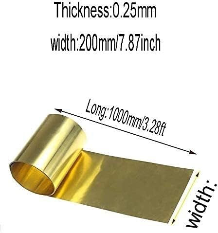 Nianxinn Folha de cobre Folha de metal de metal folha folha placa de papel alumínio Shim 200mm/7.87inChx1000mm/39.