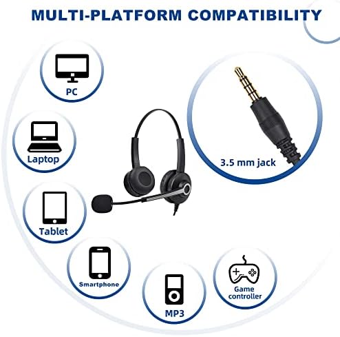 Fone de ouvido USB Voistek e fone de ouvido de 3,5 mm