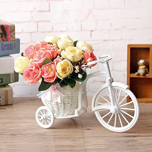 ZXB Shop Office Crafts de bicicleta Decoração de cesta de flores decorativas de casamento Plástico Design de triciclo