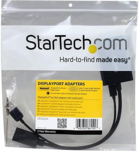 Startech.com DisplayPort para Adaptador VGA com Audio 1920x1200 DP para VGA Converter para o seu monitor ou exibição VGA