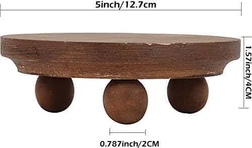 Mini Risers definidos para exibição, risers de madeira para decoração, pequeno riser de madeira redondo de 5 ”, riser