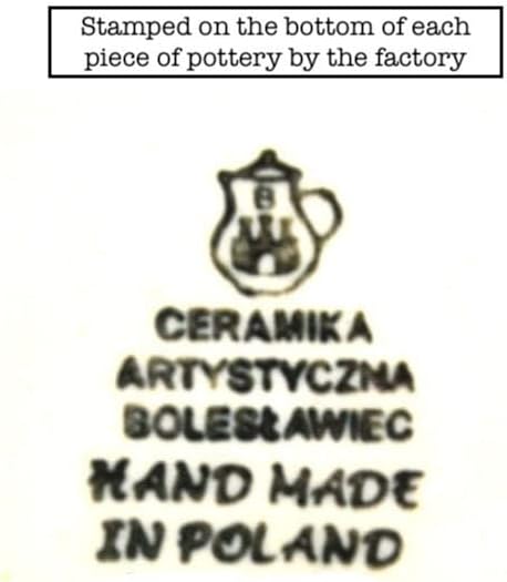Tigela de cerâmica polonesa - porção dupla - flor de linho