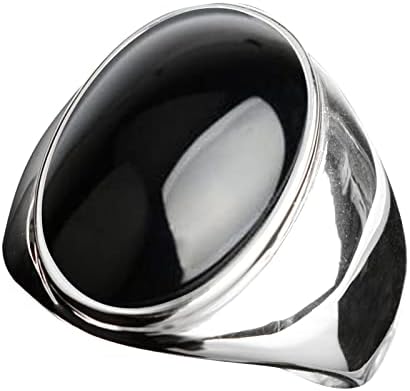 Anéis finos de Yistu para mulheres aço inoxidável de aço artificial de anel de pedra de pedra de gato titânio anel