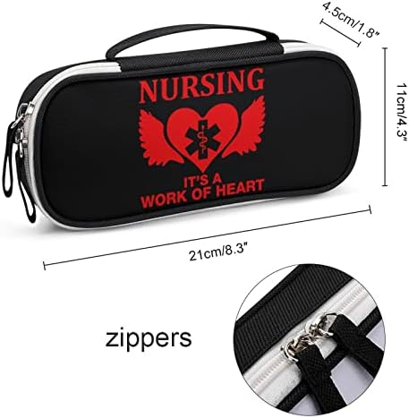 Enfermagem anjo coração portátil bolsa de grande capacidade caneta capa de capa cosmética armazenamento de organizador
