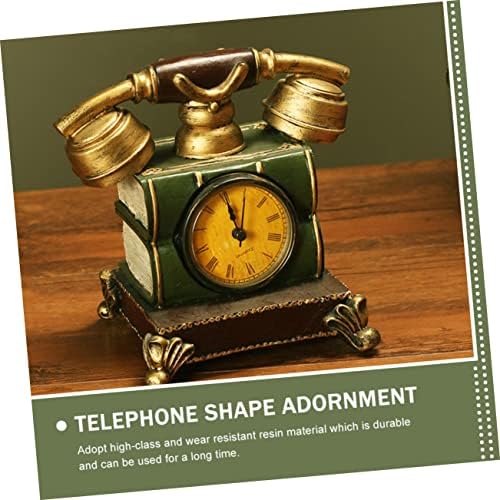 Homsfou Table Modelo Decoração de presente Relógio de moda Telefone clássico Ornamento clássico Classic Domestic