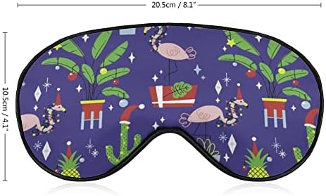 Plantas tropicais de Natal Flamingos máscara de sono macia máscara ocular portátil com cinta ajustável para homens mulheres