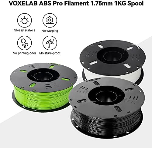 Filamento da impressora 3D do Voxelab, filamento de 1,75 mm ABS Pro, precisão dimensional +/- 0,02 mm, material de
