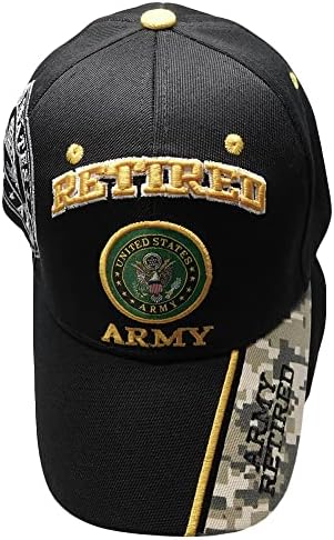 Cap aposentado do Exército dos EUA do KYS com emblema- preto/camuflagem