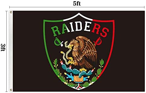 México Raiders Bandeira Bandeiras de Fan Soccer 3x5 pés Banner interno externo com ilhós