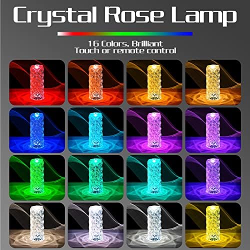 Controle de toque de lâmpada de cristal de qualquer capa, lâmpada de mesa de cristal de 16 colorido, lâmpada de troca