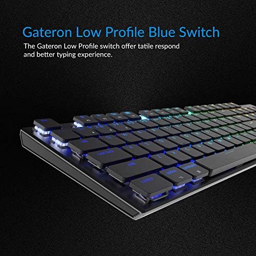Teclado Keychron K1, teclados mecânicos de 104 key rgb sem fio com gateron switch azul de baixo perfil/rollover anti-fantasma/key n,