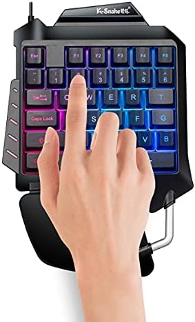 Teclado para jogos, teclado para jogos mecânicos de uma mão RGB BackLit portátil Mini jogos de jogo de teclado para PC para PS4 Xbox Gamer