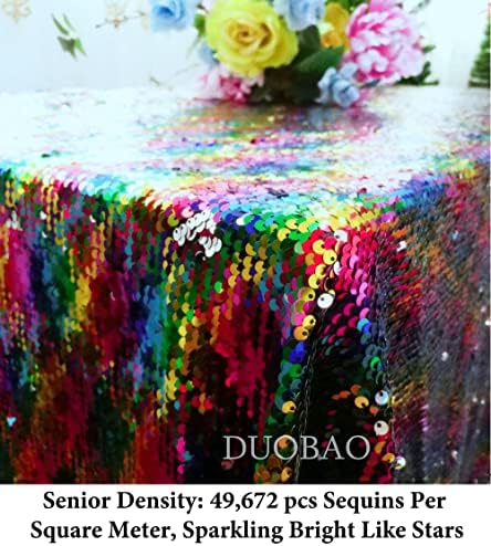 Costura de tecido do pátio arco -íris para tecido de cor de prata 5 jardas de qualidade de qualidade exclusiva de lantejoulas de lantejoulas de lantejoulas para vestido/toalha de mesa/pano de fundo