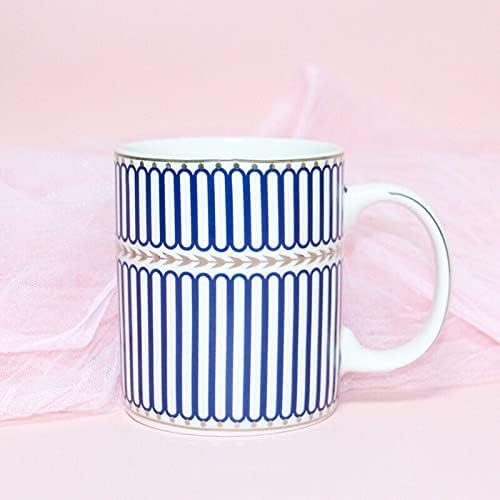 Anjiyoyo Creative Nordic Blue Classic Custer Ceramic Cop Cup de 350 ml, casa, escritório, festa, xícara de cacau, xícara de leite, chá ou xícara de água. De acordo com a moderna Copa da Decoração em casa.