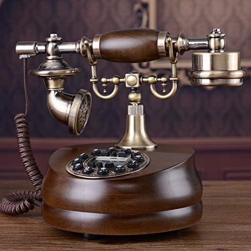 ZAMTAC European Antique Wood Telefone retrô do telefone doméstico Linha linear lineações de terra