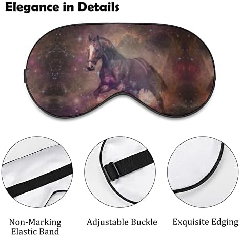 Racing Horse Galaxy Máscaras para os olhos macios com cinta ajustável Lightweight confortável para a venda para dormir