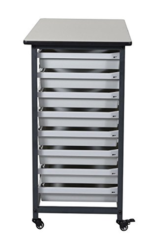 Luxor MBS-DR-16S Mobile Bin System-Linha dupla cinza 20 L x 30 75 W x 37 5 H