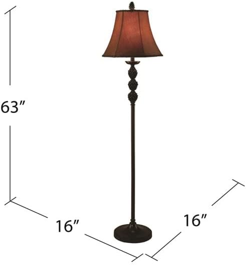 Lâmpada de piso pinegrove para sala de estar quarto de 62 polegadas design exclusivo design rústico pinheiro elegente lâmpada