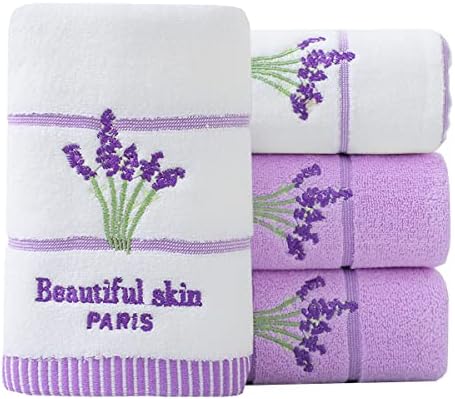 Toalhas de mão pidada Conjunto de 4 padrão floral de lavanda algodão absorvente toalhas decorativas para o banheiro 13,8