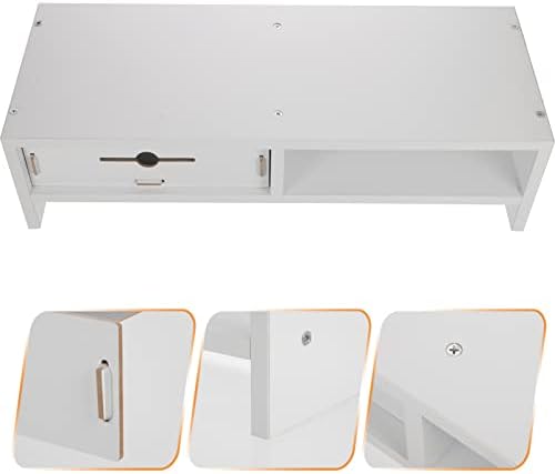 Veemon Monitor Stand Riser Riser Desktop Stand Stand Wood Laptop prateleira com gaveta de armazenamento Monitor compatível Suporte