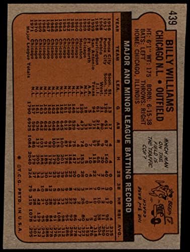1972 Topps # 439 Billy Williams Chicago Cubs VG Cubs